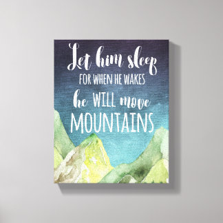 Laat hem slapen voor als hij gewikkeld canvas wakk afdruk