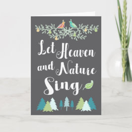Laat Hemel en Natuur Christelijke Kerstmis zingen Feestdagen Kaart