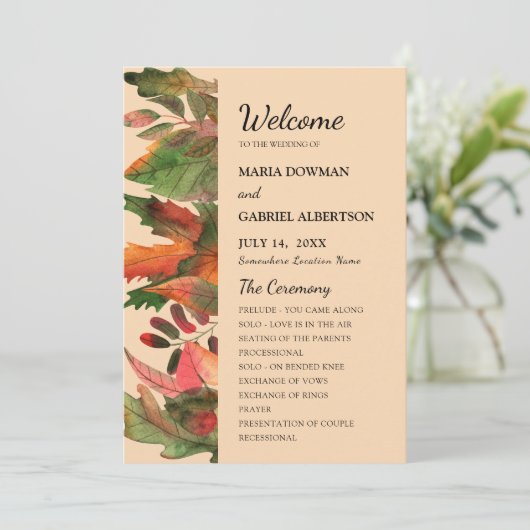 Laat herfst achter. Herfst stijlvolle botanische b Programma (Staand voorkant)