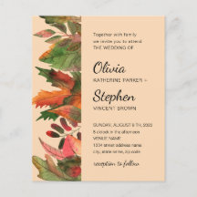 Laat herfst. Autumn woodland Botanical Wedding Inv