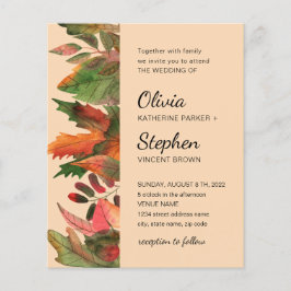 Laat herfst. Autumn woodland Botanical Wedding Inv Flyer