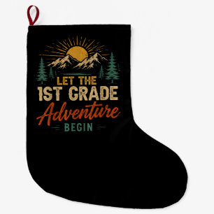 Laat het 1e klas avontuur beginnen grote kerstsok