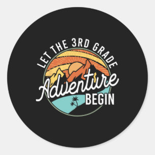 Laat het 3e klas avontuur beginnen Terug naar scho Ronde Sticker