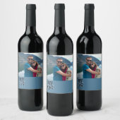 Laat het Aangepaste Foto Sneeuwen Wijn Etiket (Flessen)