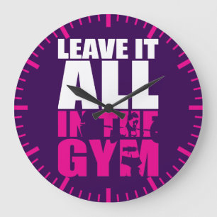 Laat het allemaal achter in de gym - damesvierkant grote klok