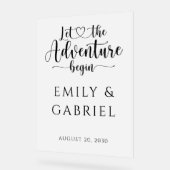 Laat het avontuur beginnen aangepaste bruiloft acryl bord (Hoek)
