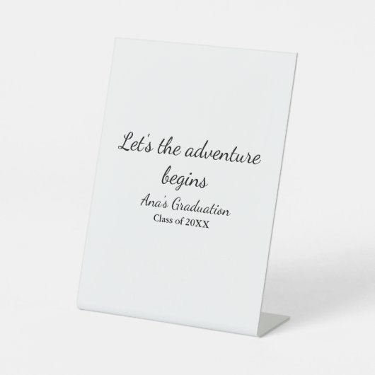 laat het avontuur beginnen afstudeerklas 20XX Reclamebord Met Voetstuk (Voorkant)
