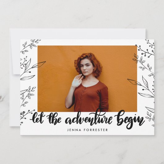 Laat het avontuur beginnen | Afstuderen bladeren Kaart (Voorkant)