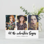 Laat het avontuur beginnen | Afstuderen foto Kaart (Staand voorkant)