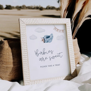 Laat het avontuur beginnen Baby Shower Dessert Poster