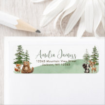 Laat het avontuur beginnen Baby shower Return Addr