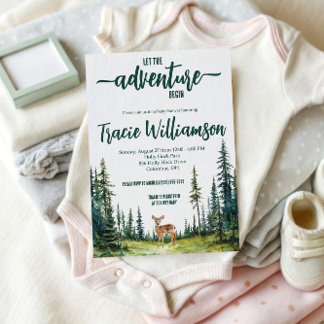 Laat het avontuur beginnen! Baby shower van Woodla Kaart