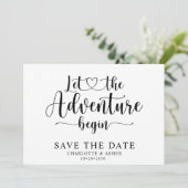 Laat het avontuur beginnen Bewaar de datum Save The Date (Staand voorkant)