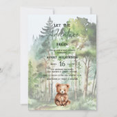 Laat het avontuur beginnen bos Beer Baby shower Kaart (Voorkant)