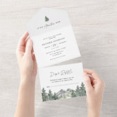 Laat het avontuur beginnen bosjongen baby shower all in one uitnodiging (Afscheurbaar)