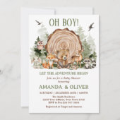 Laat het Avontuur Beginnen Bosjongen Baby Shower Kaart (Voorkant)