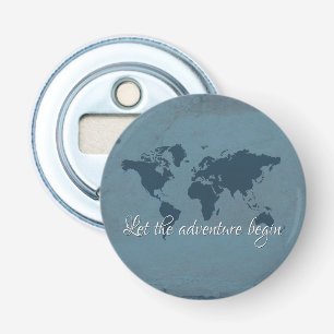 Laat het avontuur beginnen button flesopener