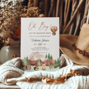 Laat het avontuur beginnen Dieren Baby Shower Bos Kaart