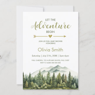 Laat het avontuur beginnen Forest Baby shower Kaart