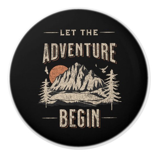Laat het avontuur beginnen keramische knop (Voorkant)