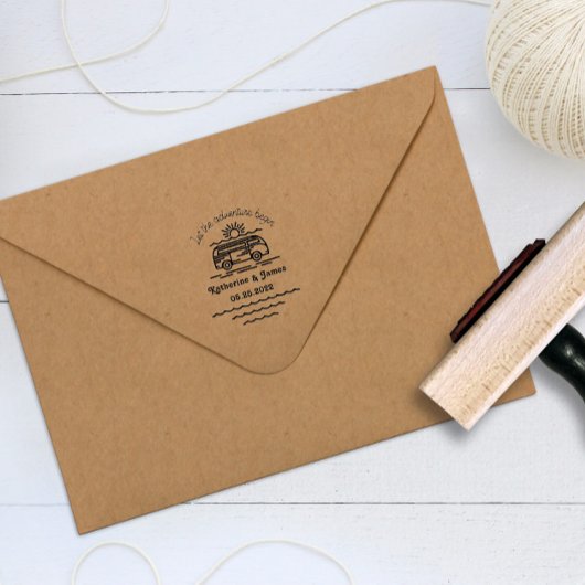 Laat het avontuur beginnen met bruiloft rubberen s  zelfinktende stempel