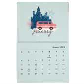 Laat het avontuur beginnen met de roze roze retrof kalender (Jan 2026)