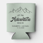 Laat het avontuur beginnen met het groene huwelijk blikjeskoeler (Voorkant)