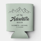 Laat het avontuur beginnen met het groene huwelijk blikjeskoeler (Achterkant)