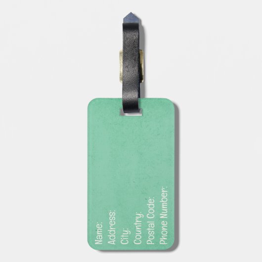 Laat het avontuur beginnen met retro stijl ontwerp bagagelabel (Achterkant verticaal)