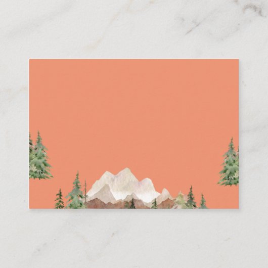 Laat het avontuur beginnen Mountain Rust Baby show Informatiekaartje (Achterkant)