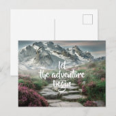 Laat het avontuur beginnen /Mountains /Personalize Briefkaart (Voorkant / Achterkant)