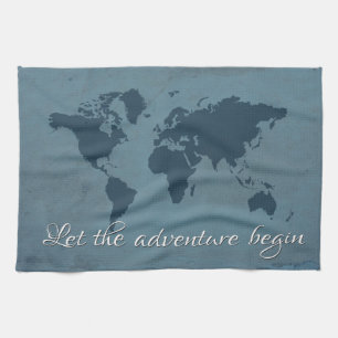 Laat het avontuur beginnen theedoek