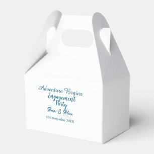 laat het avontuur beginnen verlovingsfeest naam da bedankdoosjes