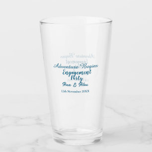 laat het avontuur beginnen verlovingsfeest naam da glas