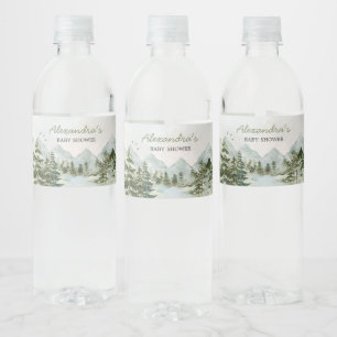 Laat het avontuur beginnen Woodland Baby shower Waterfles Etiket