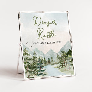 Laat het avontuur beginnen Woodland Diaper Raffle Poster
