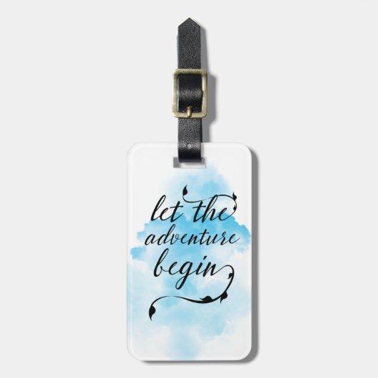 Laat het avontuur label beginnen bagagelabel (Voorkant verticaal)