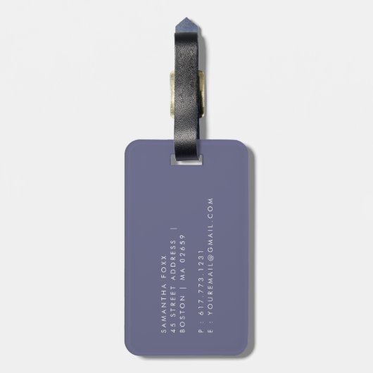 Laat het avontuur met Pijl Paars het hart van Bagagelabel (Achterkant verticaal)