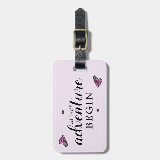 Laat het avontuur met Pijl Paars het hart van Bagagelabel (Voorkant verticaal)