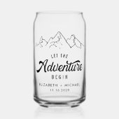 Laat het avontuur met Wedding beginnen Blikvorm Glas (Voorkant)