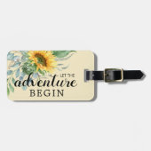 Laat het avontuur Zonnebloem Greenery beginnen Bagagelabel (Voorkant horizontaal)