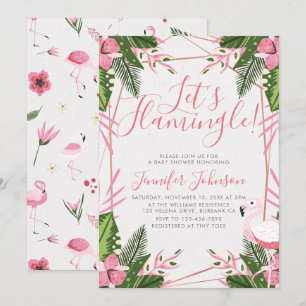 Laat het Baby shower van Tropische Flamingo Flamin Kaart