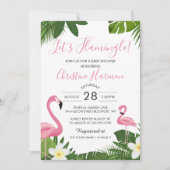 Laat het Baby shower van Tropische Roze Flamingo F Kaart (Voorkant)