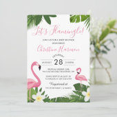 Laat het Baby shower van Tropische Roze Flamingo F Kaart (Staand voorkant)