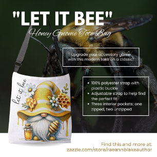 "Laat het bijen" Honey Gnome Boodschappentas Crossbody Tas