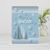 Laat het Blauwe Foto Uitnodiging Sneeuwen (Staand voorkant)