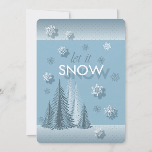 Laat het Blauwe Foto Uitnodiging Sneeuwen (Voorkant)