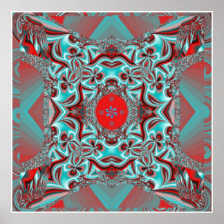 Laat het bloesem Mandala Poster