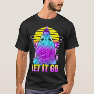 Laat het boeddha Zen Boeddhisme Yoga Retro V T-shirt