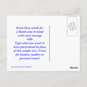 Laat het Briefkaart van de Douane van de Ruis (Achterkant)